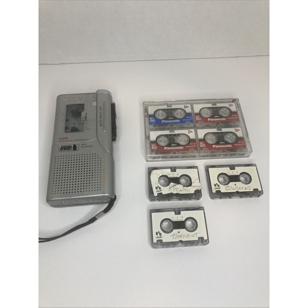 Sony Voice Recorder AS IS UNTESTED M-540V PARTS Or Repair With 7 Pre-owned Tapes